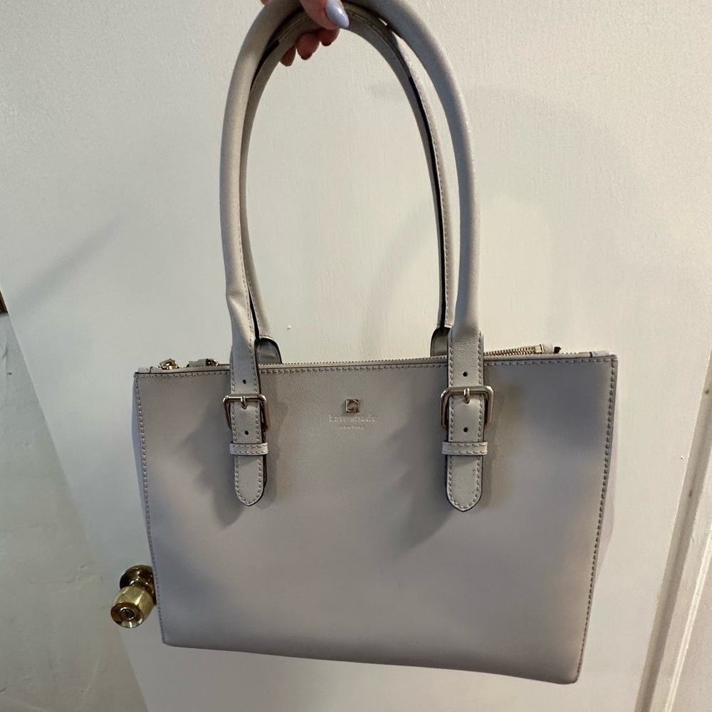 kate spade Cream Leather Laptop Tote